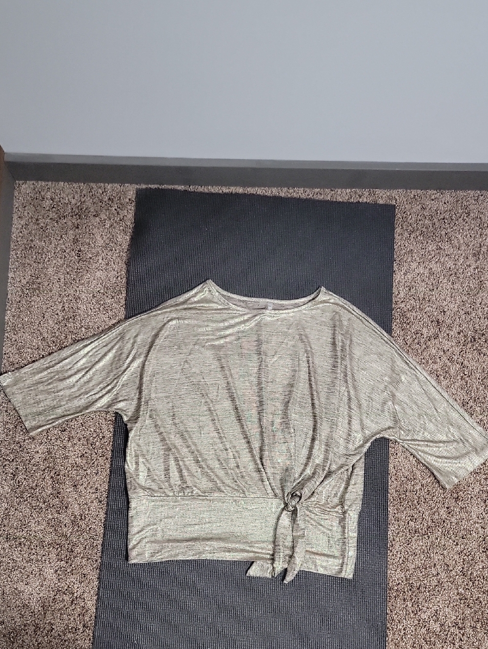 Shimmery Gold Tie-Front Tunic Top